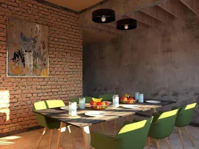 Retro dining room  3D model