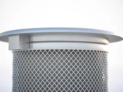 Trash bin made of metal mesh 3D model