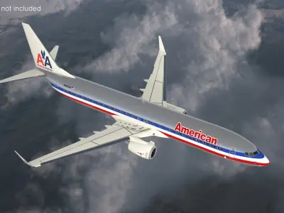  American Airlines Boeing 737-900 with Interior Rigged for Cinema 4D 