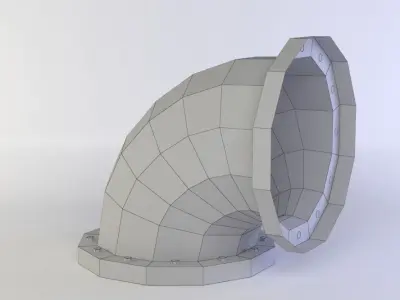 White pipe curve Low-poly 3D model