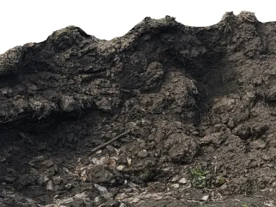 A break in a pile of earth 3D model