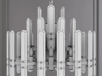 Restoration Hardware BONNINGTON 3-TIER CHANDELIER 24 Brass 3D model