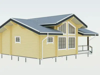 Log house 3D model get