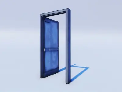 Cartoon Prop Essentials - Metal Door Low-poly 3D model