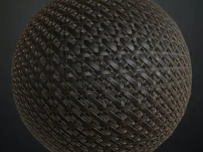 Tri-Axial Dark Woven Mesh PBR Seamless Texture