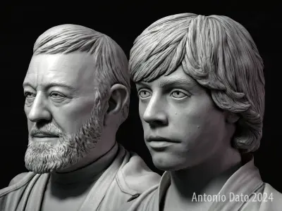 Obi Wan and Luke 3d printable bust collection 3D Model Pack