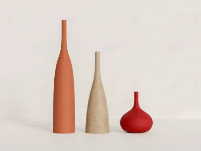 Unique design creative vases Low-poly 3D model