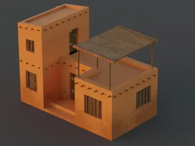Middle East Town Buildings Collection Low-poly 3D model
