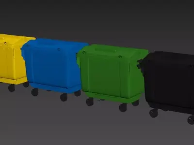 Trash Can and Dumpster 3D model