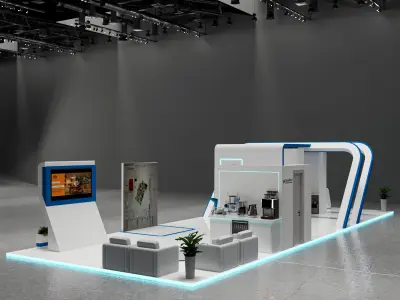 Mezzanine Exhibition booth 15x6 3D model