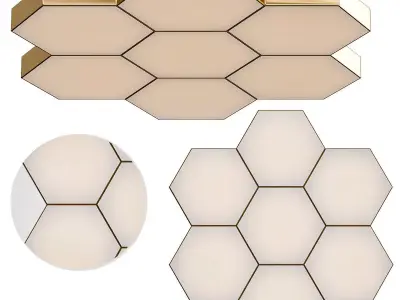 CALLS gold and hexagonal ceiling light 3D model