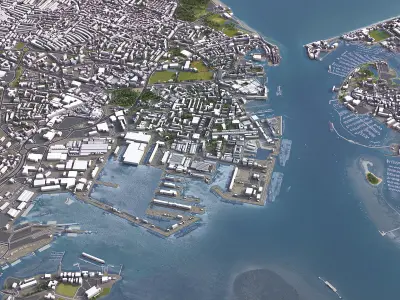 Portsmouth  Low-poly 3D model