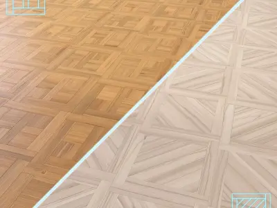 Parquet - Laminate - Wooden floor 2 in 1 Low-poly 3D model 20