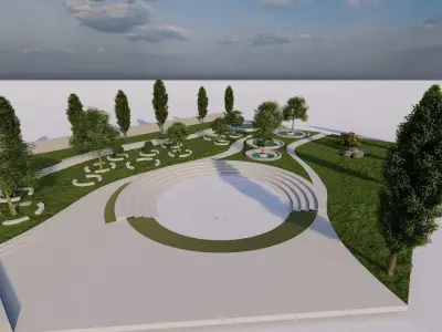public park-Private Park Landscape 3D model