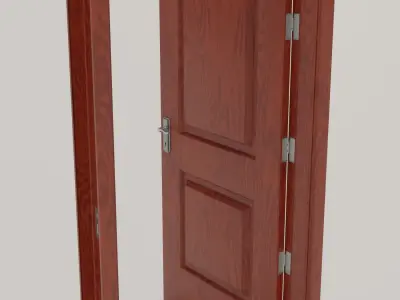 Wooden door V1 Low-poly 3D model