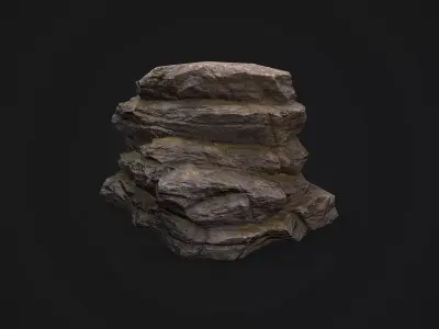 Rock 4 pile Low-poly 3D model
