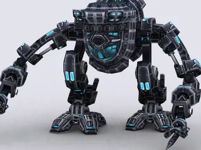 3DRT - Mech robot engineer - 05 Low-poly 3D model