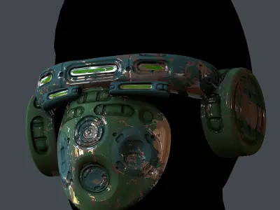 Gas mask helmet 3d model scifi Low-poly  Low-poly 3D model 521