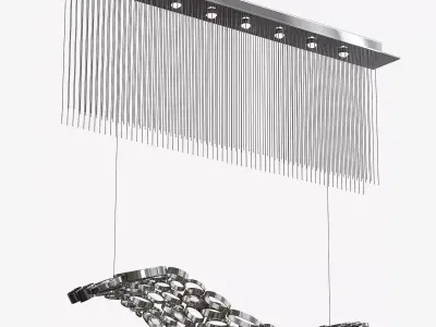 CHRYSALIS chandelier made of metal and glass 3D model