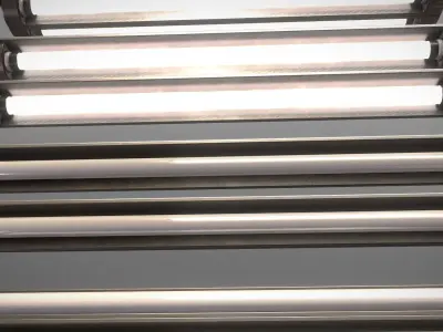 Fluorescent Neon Lamp - Wall-Lamp 3 - High-Poly Version 3D model