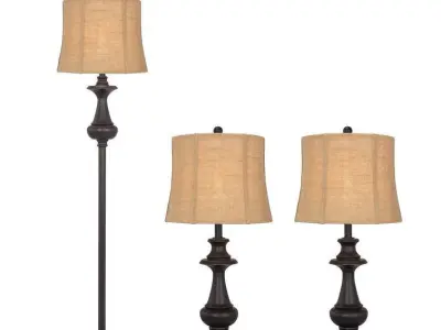 Cathleen Floor and Table Lamp Light  Set 3D model