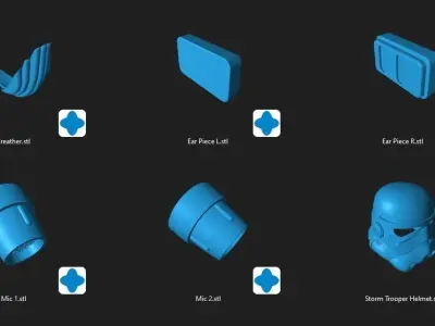 Storm Trooper helmet 3d STL files bundle 3D print model