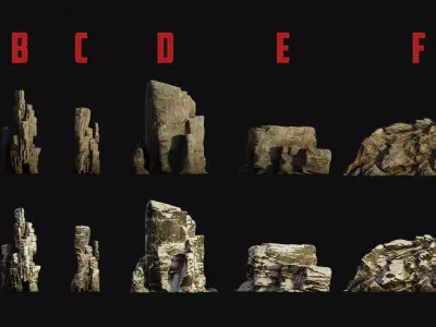 ULTIMATE ROCK  BUNDLE and  BONUS 4k Texture Variations 3D model