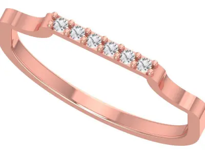 Solitaire Women Light Weight Band Ring 3D print model get