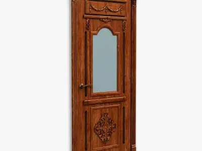 Door0053 ornate wooden door 3D model