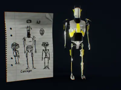 Robot Sci Fi Low-poly 3D model