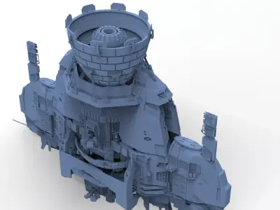 Sci-Fi Robot Tower Base 3 3D model