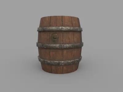 BARREL LOW-POLY wooden Low-poly 3D model
