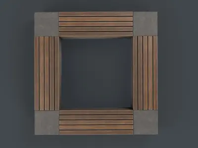 Modern Outdoor Bench 115 PBR Game Ready Low-poly 3D model