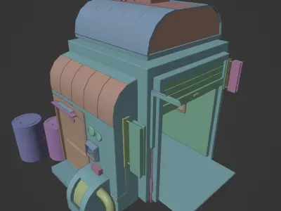 Futuristic Sci-Fi Modular House - Game Ready 3D Model Low-poly 3D model