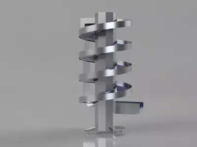 Industrial Spiral Conveyor Belt 3D model