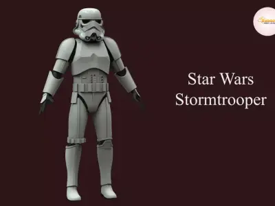 Stormtrooper Rigged Low-poly 3D model Low-poly 3D model