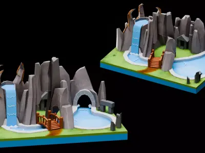 Amusement Park - Ground 3  Low-poly 3D model
