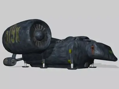 spaceTrans spacecraft with propeller 3D model