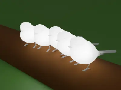 Indirect lighting of a Long-tailed Tit 3D model