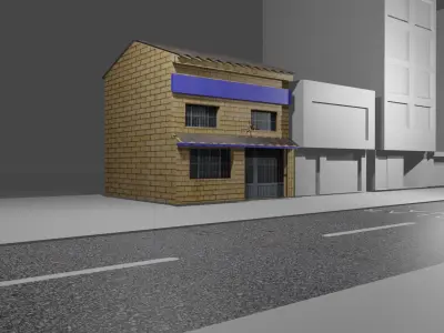 Colombian Style Low Poly House Low-poly 3D model