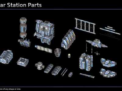 Modular Space Station Collection 3D Model Pack