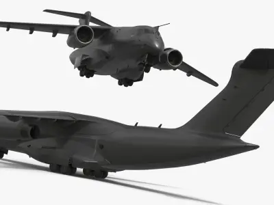  Tactical Transport Aircraft Black Simplified 