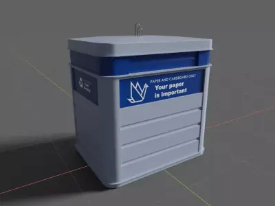 Paper recycling container 3D model