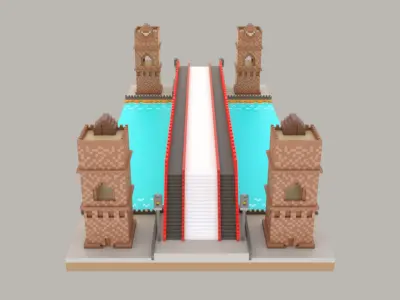 Pixel Bridge 3D print model