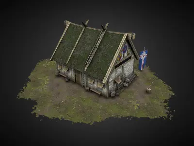 Viking Hut Low-poly 3D model