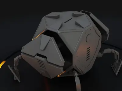 CUBE BOT rigged - animated 3D model
