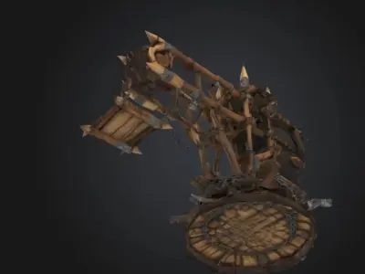 Orcish Catapult Construction Tower STL OBJ 3D model