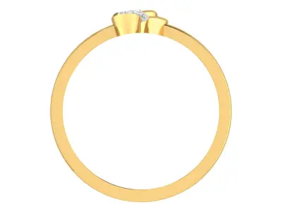 Light Weight Yellow Gold Diamond Ring  -EZ R-127 3D print model