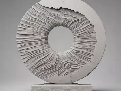 Obsidian Cycle  Abstract Ring Sculpture 3D print model