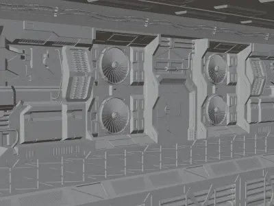 25 SCI-FI ENVIROMENT PANEL KITBASH 3D model